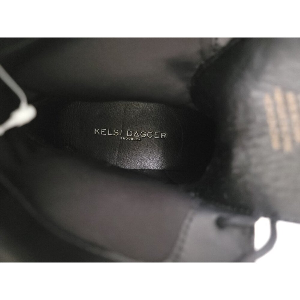 KELSI DAGGER BROOKLYN Black & Gray Checkered Leather Ankle Combat Boots Sz 7.5 - Picture 10 of 10